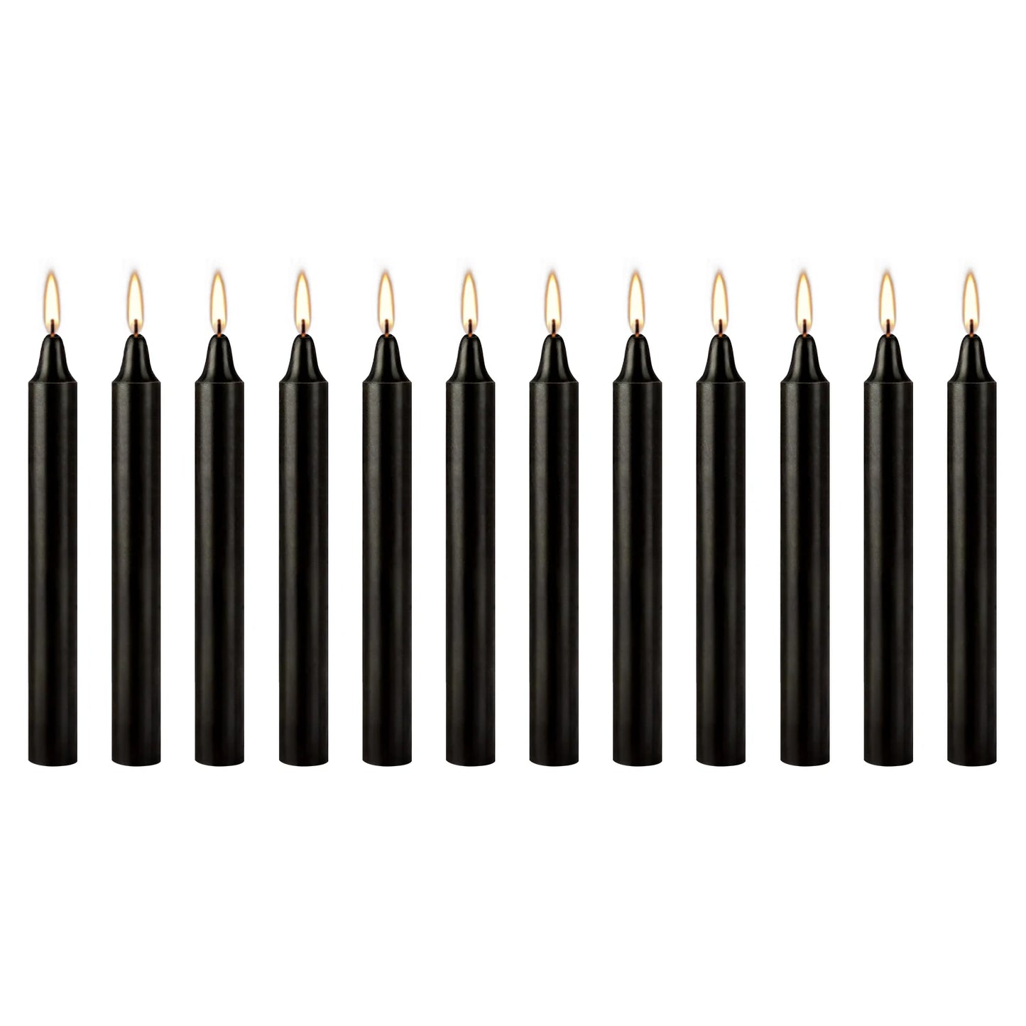 Black Ritual Chime Candles (12-Pack)