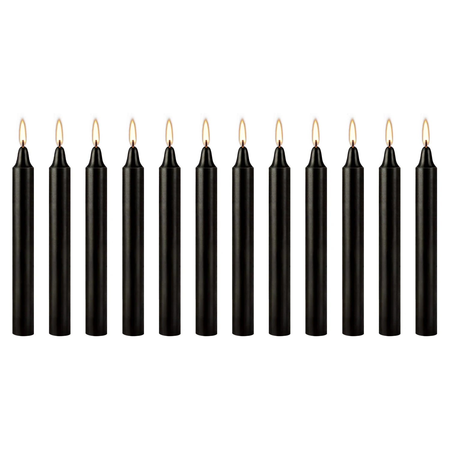 Black Ritual Chime Candles (12-Pack)
