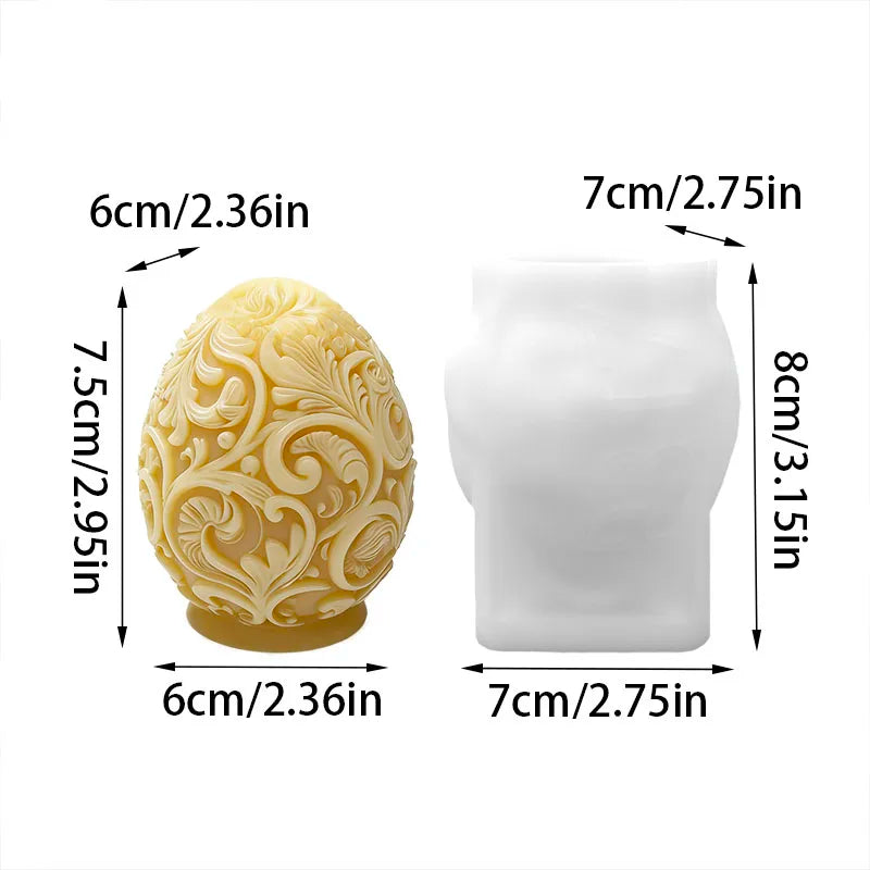 Gilded Baroque Easter Egg Candle Mold Silicone - Your Ritual Hub 