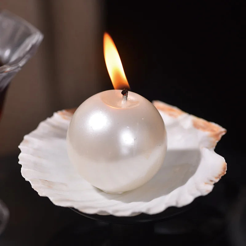 1PC Ocean Wind Pearl Shell Scented Candle Ins Wind High Value Scented Candle Souvenir Home Party Scene Decoration