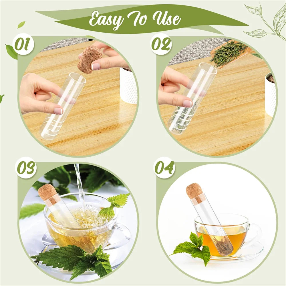 Glass Tea Infuser with Cork Lid — Loose Leaf Strainer - Your Ritual Hub 
