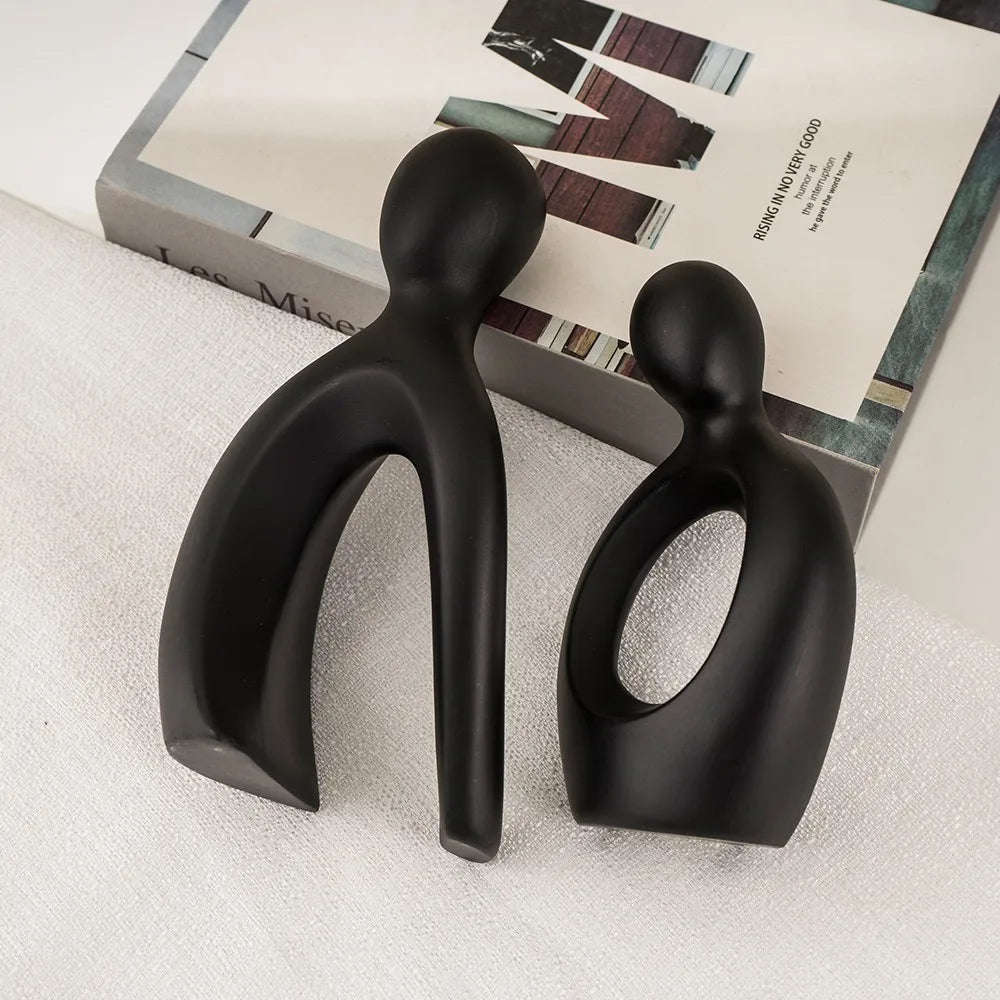 Vilead Harz Abstrakte Figuren Hochzeitsgeschenke Jahrestag Paar Statue Freund Freundin Liebespaar Figur Skulpturen Regal Pop