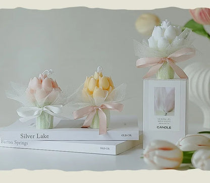 Handmade Tulip Bouquet Soy Wax Candle