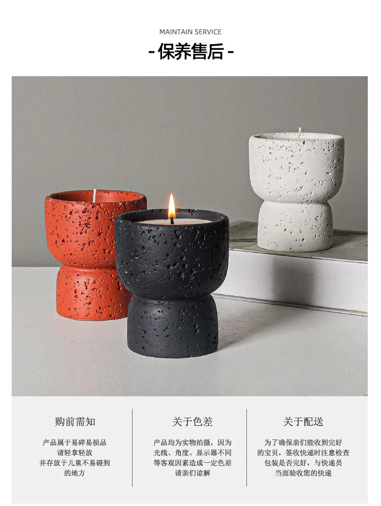 European style simple cement household scented candle empty cup - Your Ritual Hub 