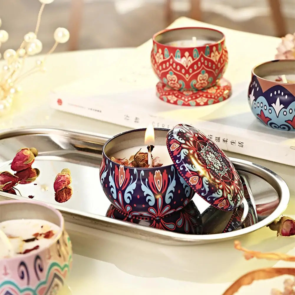 Dried Flower Soy Wax Candle in Tin