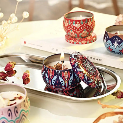 Dried Flower Soy Wax Candle in Tin