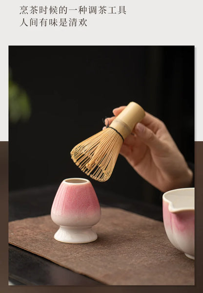 Ceramic Japanese Matcha Whisk & Teaspoon Holder Stand