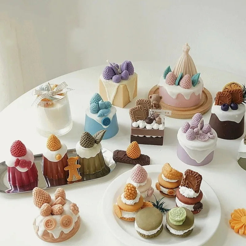 Sweet Dessert Cake Silicone Candle Mold for Handmade Soap Resin Epoxy Plaster Chocolate Party Decor DIY Mould Gift Wax Making - Your Ritual Hub 