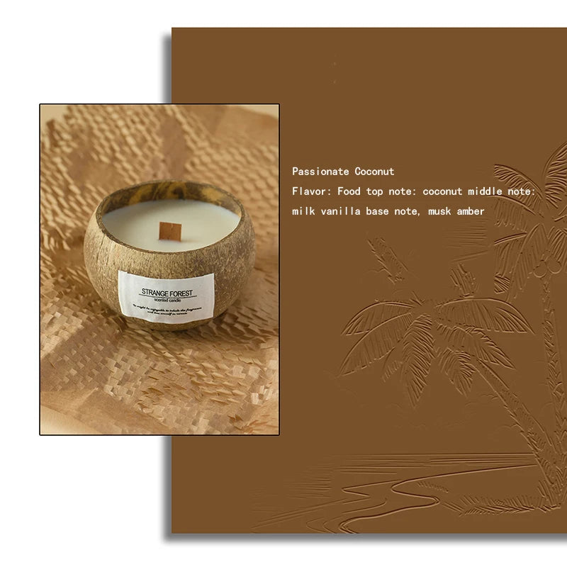 Coconut Shell Aromatherapy Candle Essential Oil Fragrance Premium Plant Wax - Your Ritual Hub 