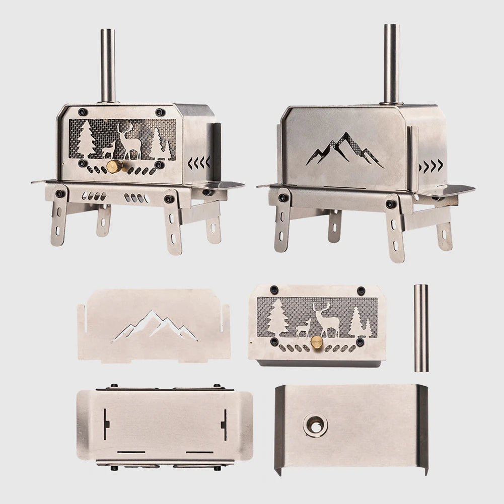 Stainless Steel Incense burners Detachable Burning Wood Stove