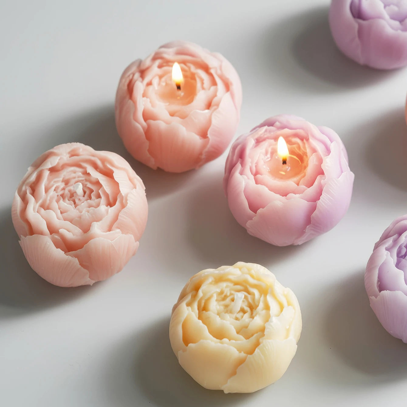Rose Flower Soy Wax Candle Gift Set