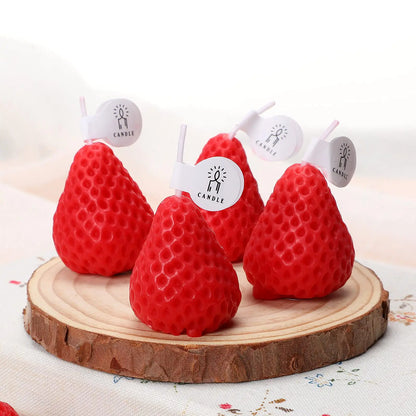 15-Pack Strawberry-Shaped Scented Soy Wax Candles