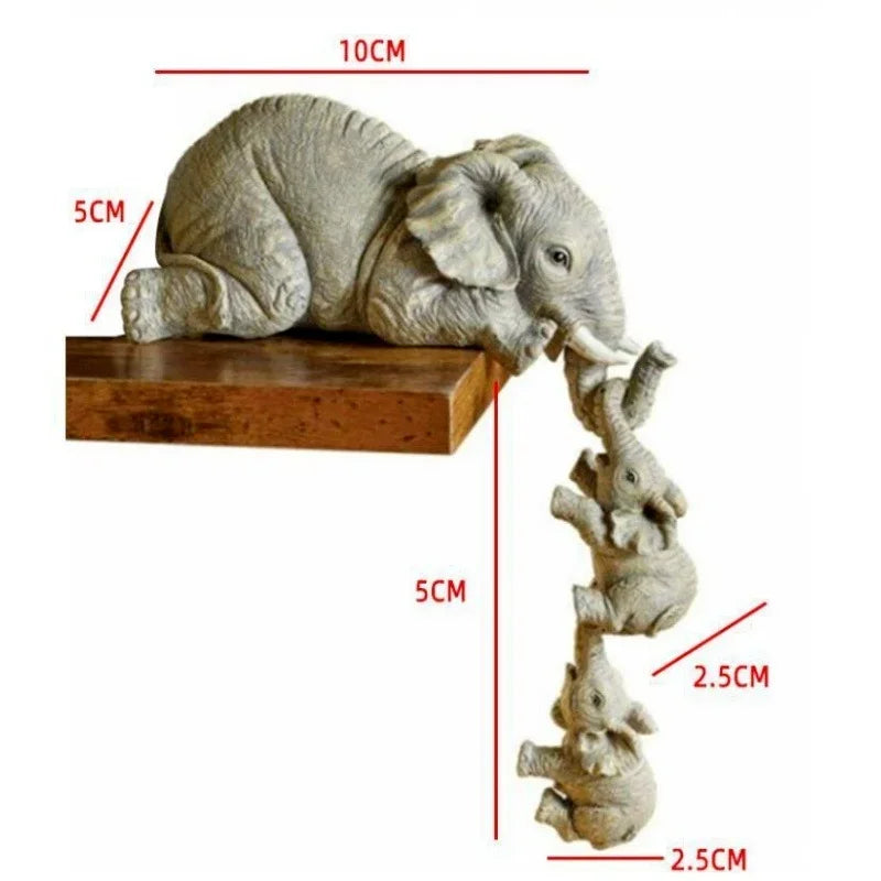 3 Stücke/set Süße Elefant Umarmen Baby Puppe Harz Handwerk Dekoration Wohnkultur Geschenk Dekofiguren Miniaturen Zubehör