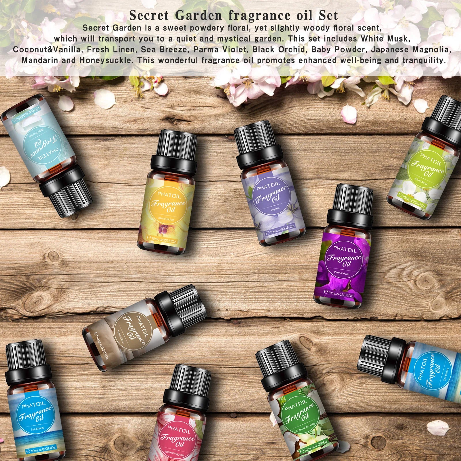 Premium Spiritual Scent Aromatherapy Oil Gift Set – 10 Botanical Fragrances for Candle Making, Diffusers, and Mindful Rituals
