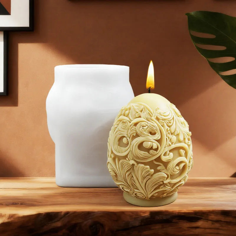 Gilded Baroque Easter Egg Candle Mold Silicone - Your Ritual Hub 