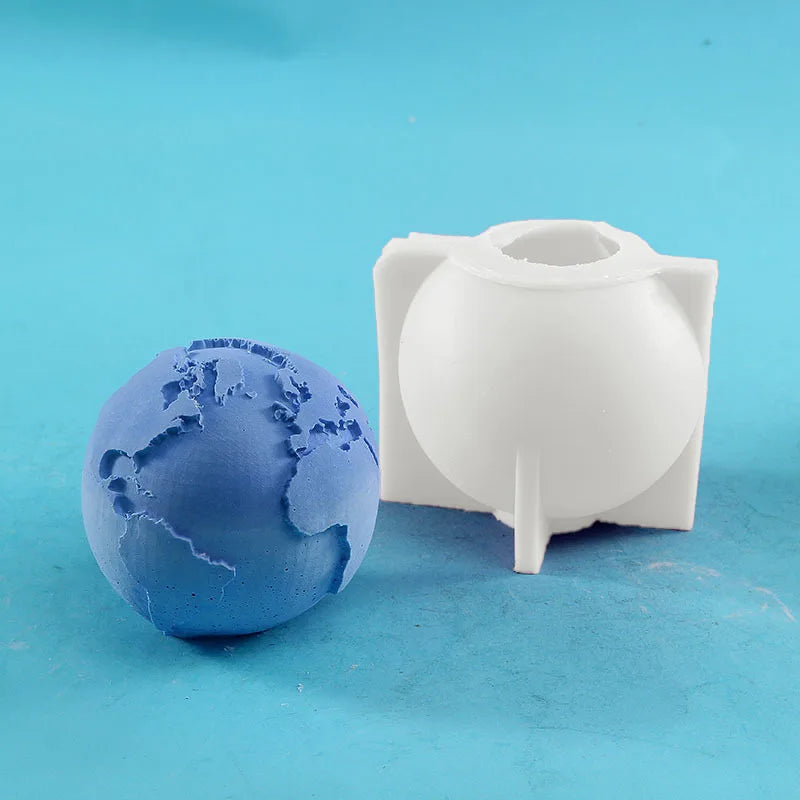 3D Earth Candle Silicone Mold Concrete Earth Plaster Mold - Your Ritual Hub 