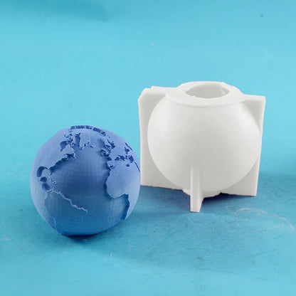 3D Earth Candle Silicone Mold Concrete Earth Plaster Mold