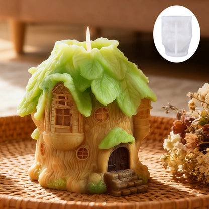 Forest-themed treehouse candle mold, 3D treehouse craft, homemade fairytale