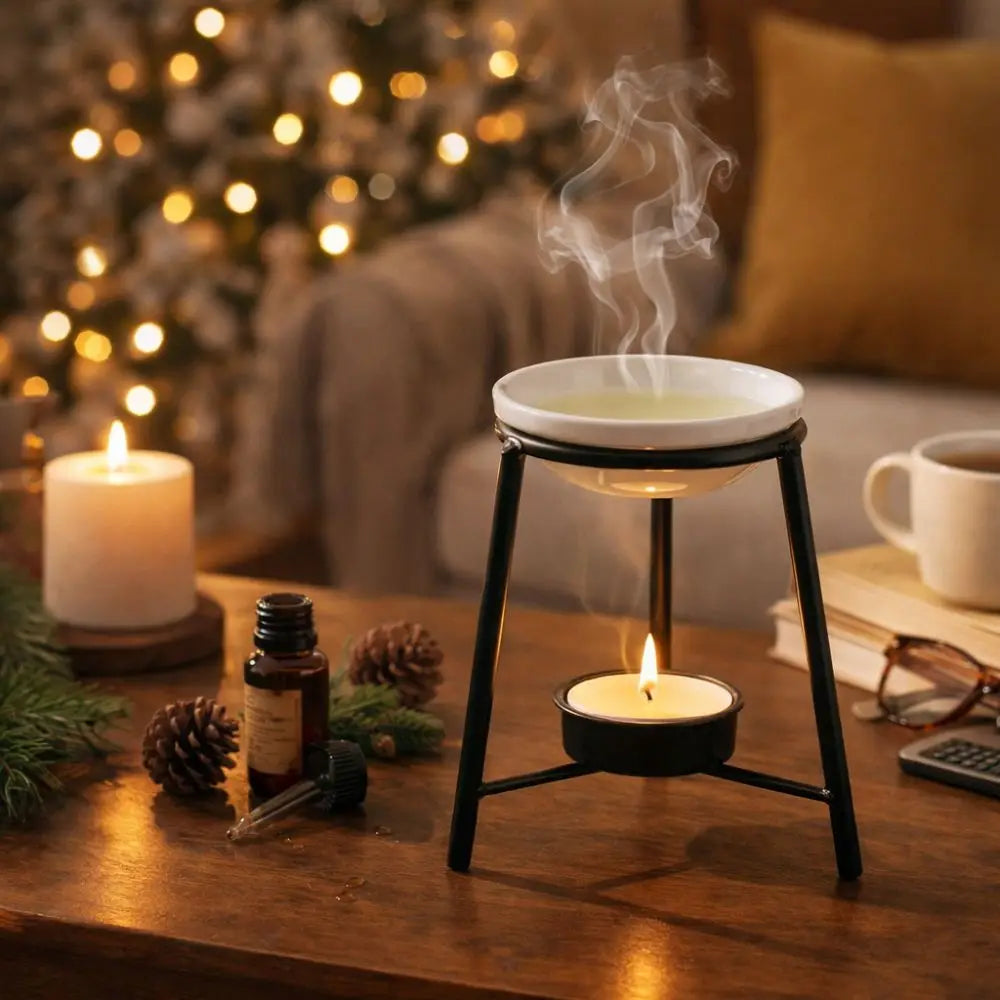 Ceramic Bowl Iron Base Essential Oil Burner - Your Ritual Hub 