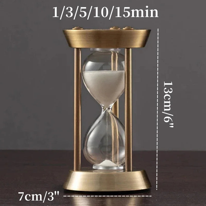 Nordisches Kreatives Metall Sanduhr 1/3/5/10/15 Minuten Timer Zuhause Bücherregal TV-Schrank Ornamente Wohnzimmer Büro Retro Deko Geschenk