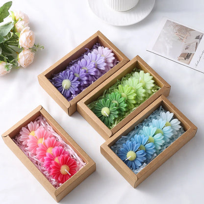 Gradient Macaron Daisy Soy Wax Candle Set