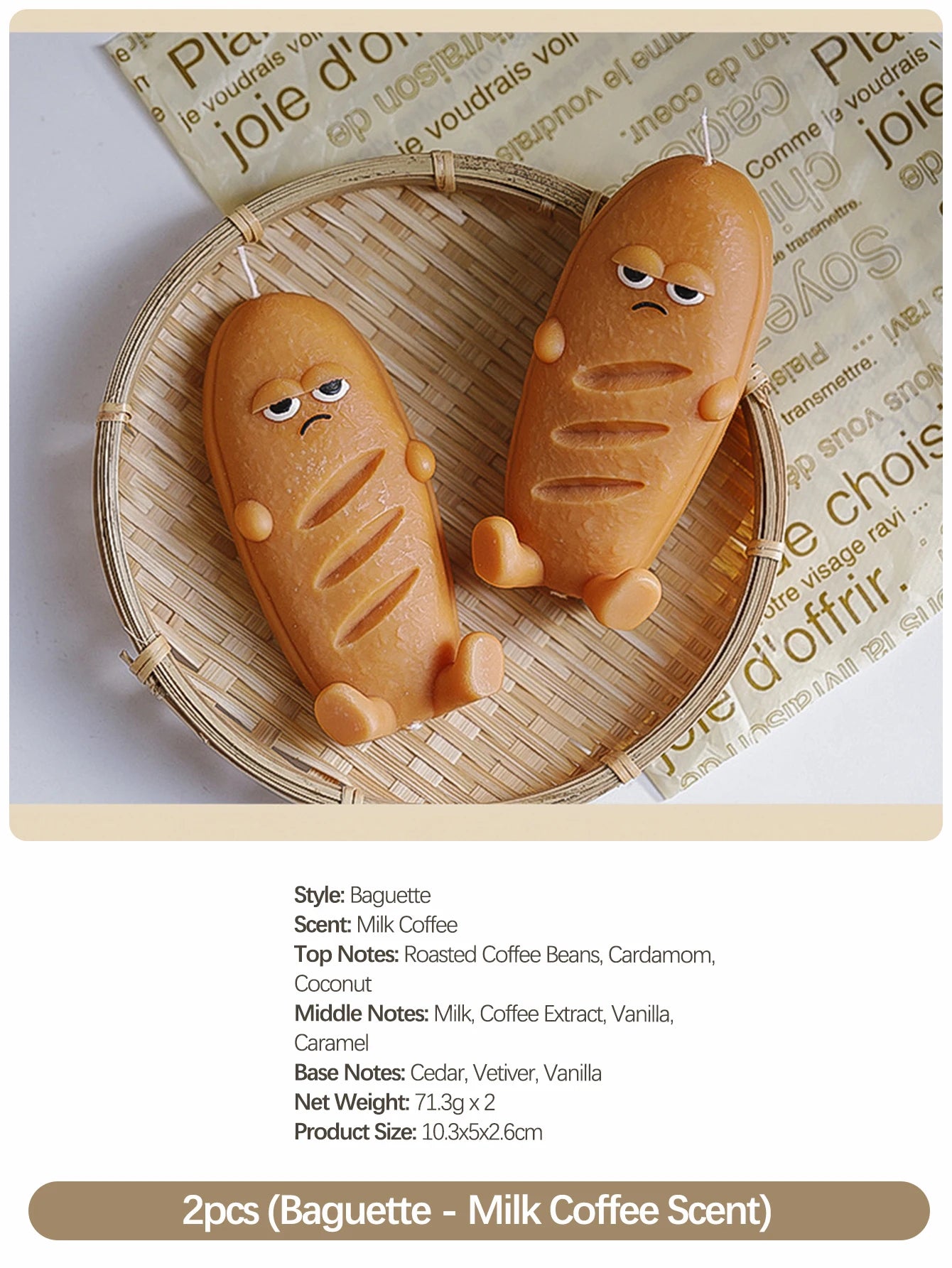 Bread-Shaped Scented Candles — Milk & Coffee Fragrance