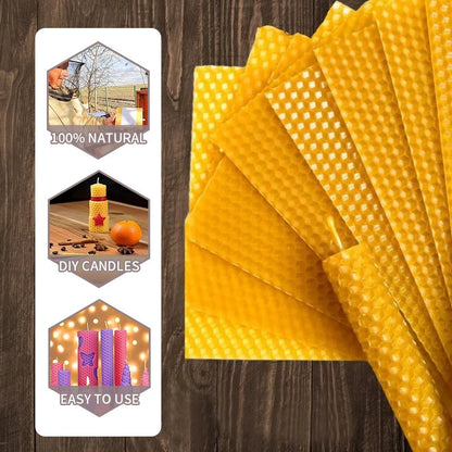 10-Pack Handmade Beeswax Honeycomb Taper Candles