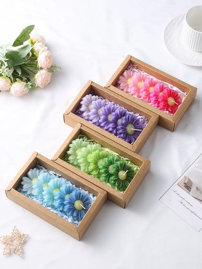 Gradient Macaron Daisy Soy Wax Candle Set