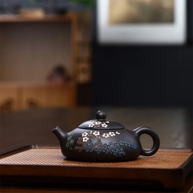160ml Yixing Tea Pot Purple Clay Stone Scoop Teapot Chinese Famous Handmade Tea Set Kettle Teaware Custom Tea Ceremony Gift