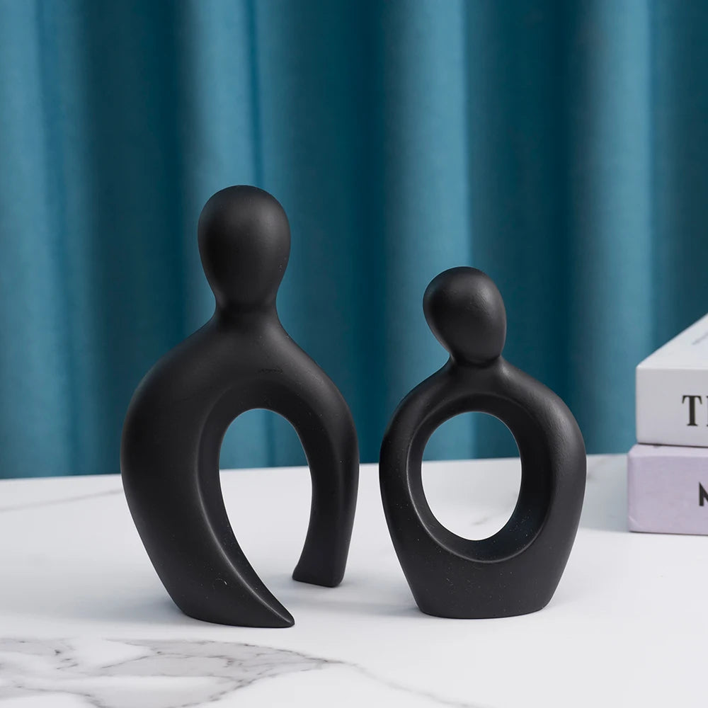 Vilead Harz Abstrakte Figuren Hochzeitsgeschenke Jahrestag Paar Statue Freund Freundin Liebespaar Figur Skulpturen Regal Pop