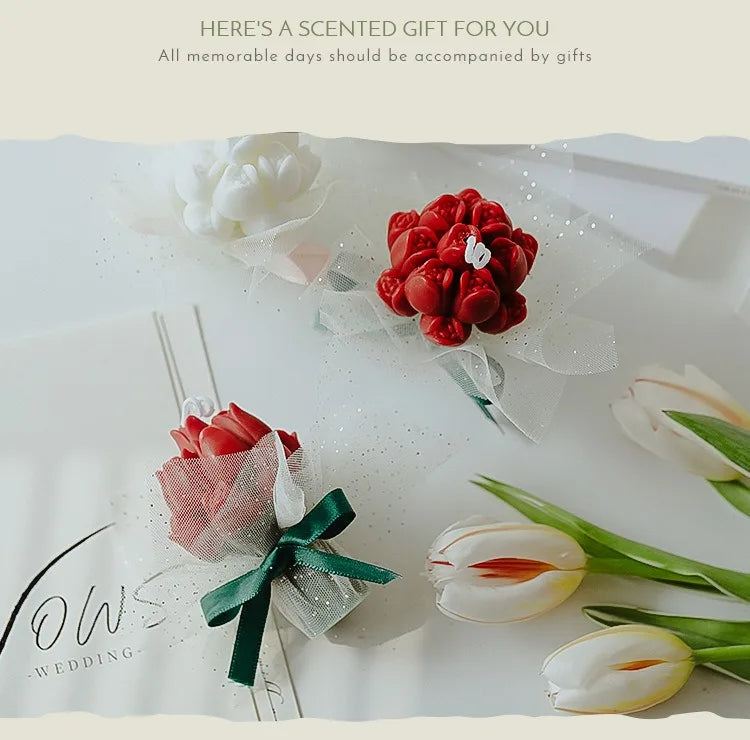 Handmade Tulip Bouquet Soy Wax Candle