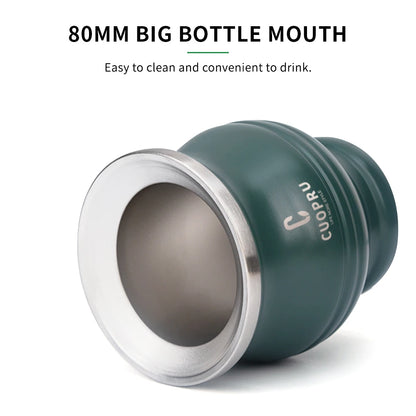 Yerba Mate Gourd Set — Double-Wall Steel Cup & Bombilla