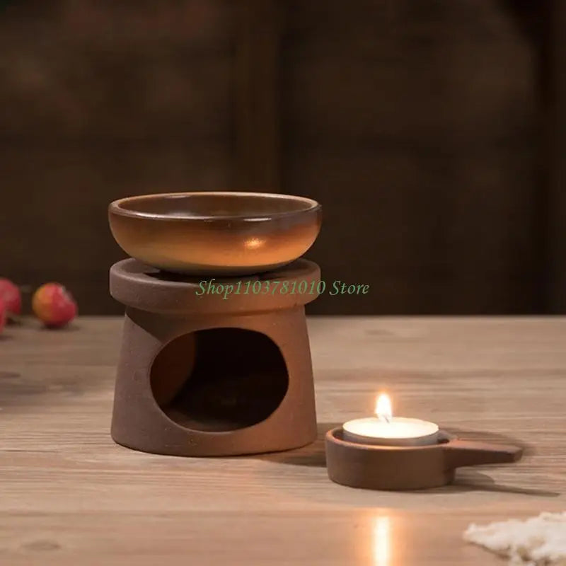 Ceramic Wax Melt Warmer & Oil Burner Set with Spoon