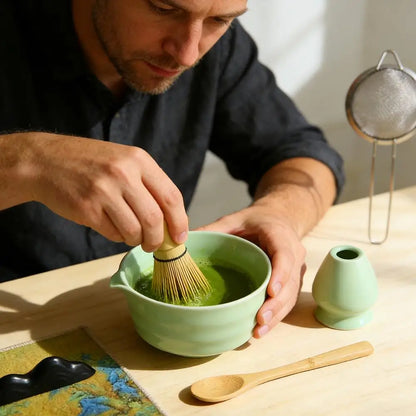 8-Piece Traditional Matcha Set — Bamboo Whisk & Ceramic Bowl