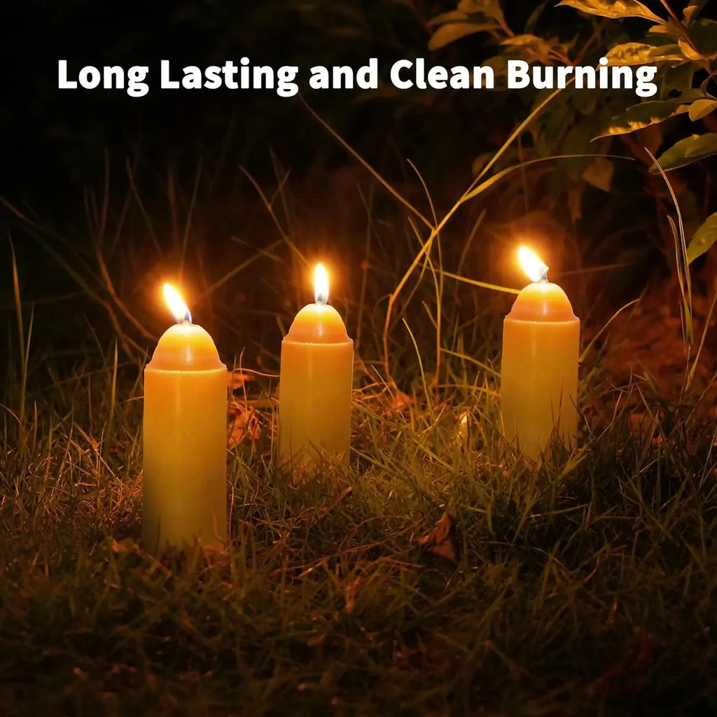 12-30PCS Beeswax Candles Emergency Candles Handmade Pilliar Candles Smokeless - Your Ritual Hub 