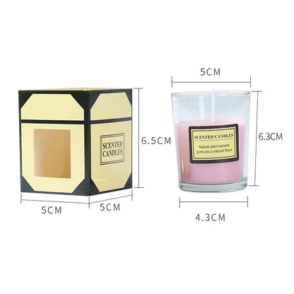 Presentförpackning med doftljus i växtvax, sojabönsljus i glaskopp, doftljus för inomhusbruk utan rök, hotellrumsparfym