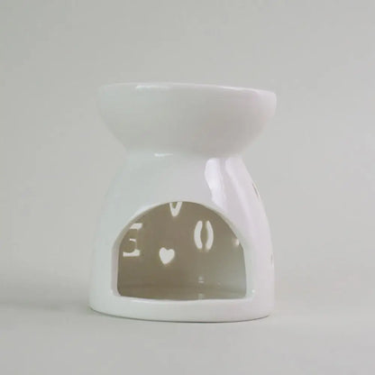Ceramic Cutout Aroma Burner & Wax Melter with Spoon