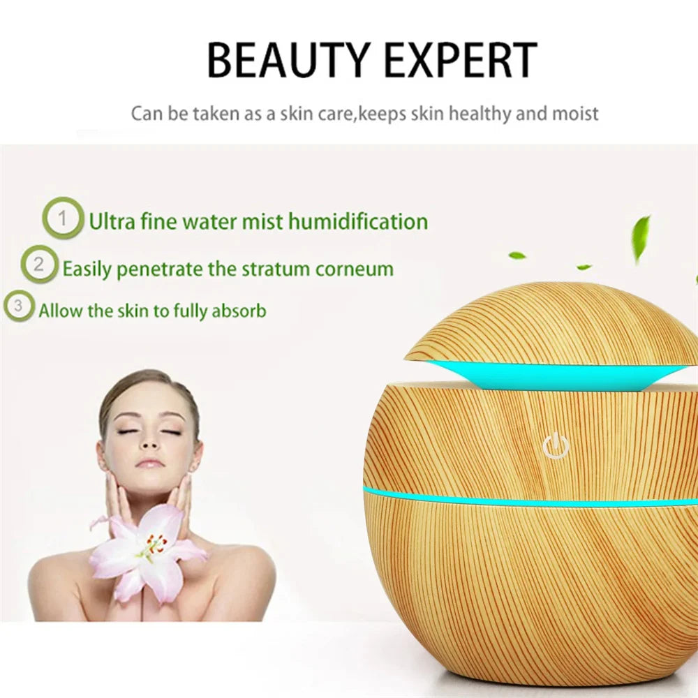 Humidifier Electric Air Aroma Diffuser Wood Ultrasonic Air Humidifier Essential Oil Aromatherapy - Your Ritual Hub 