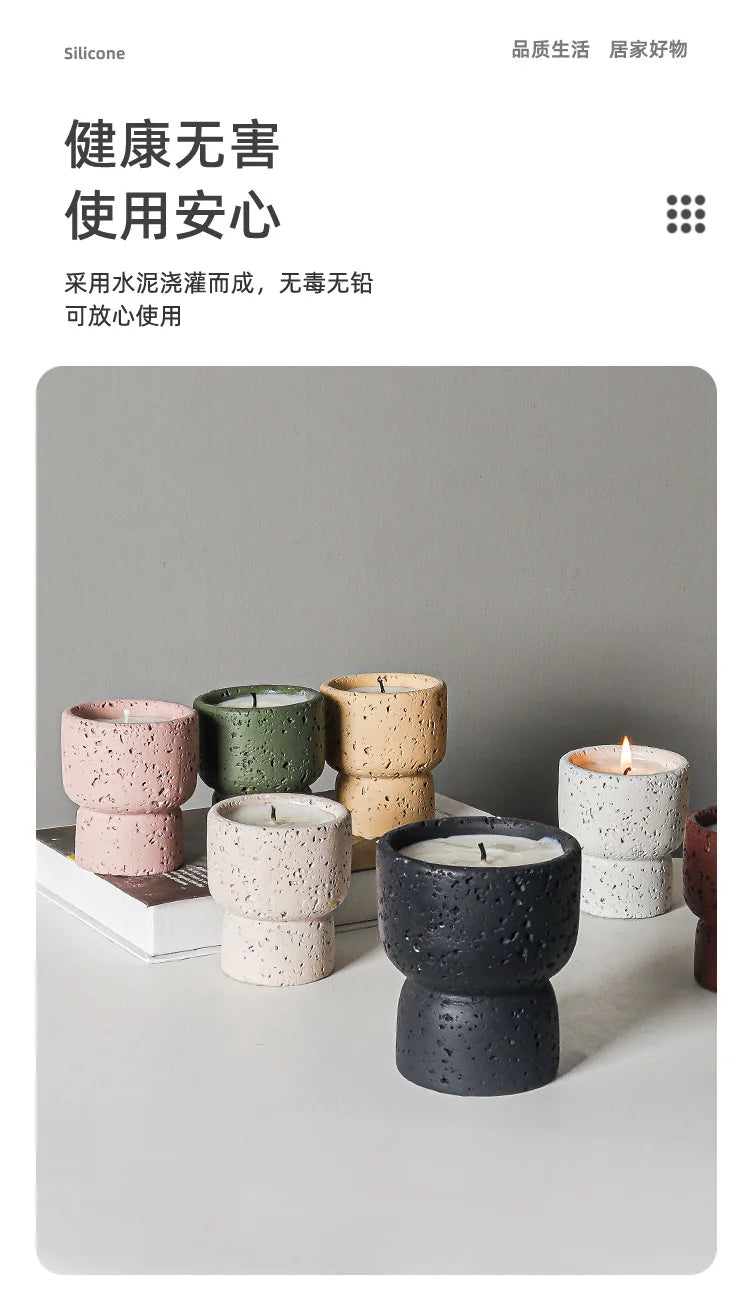 European style simple cement household scented candle empty cup - Your Ritual Hub 