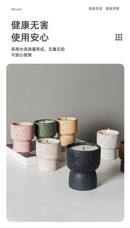 European style simple cement household scented candle empty cup