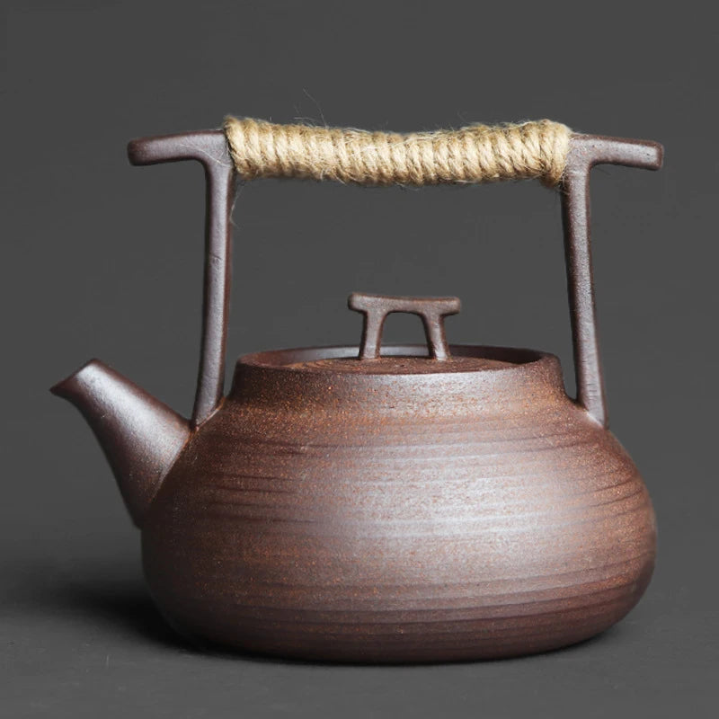 Handmade Coarse Pottery Kung Fu Teapot – Retro Japanese Style Ceramic Tea Maker