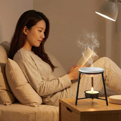Ceramic Bowl Iron Base Essential Oil Burner