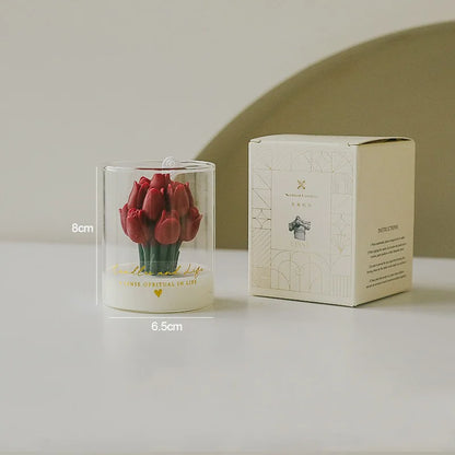 Handmade Tulip Bouquet Candle Scented Candle Aromatherapy Soy Wax Candle