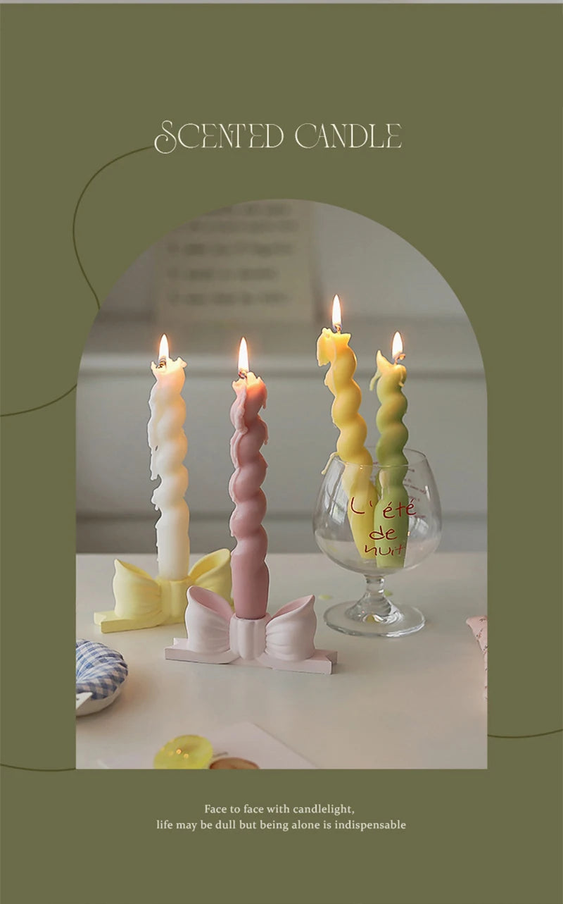 Spiral Long Stem Soy Wax Aromatherapy Candle