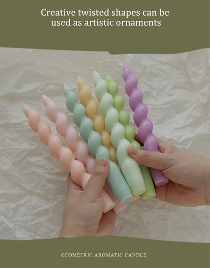 Spiral Long Stem Soy Wax Aromatherapy Candle