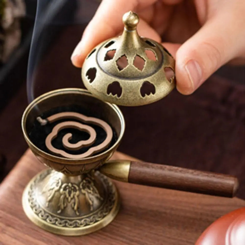 Elephant Lotus Incense Burner — Vintage Alloy Censer