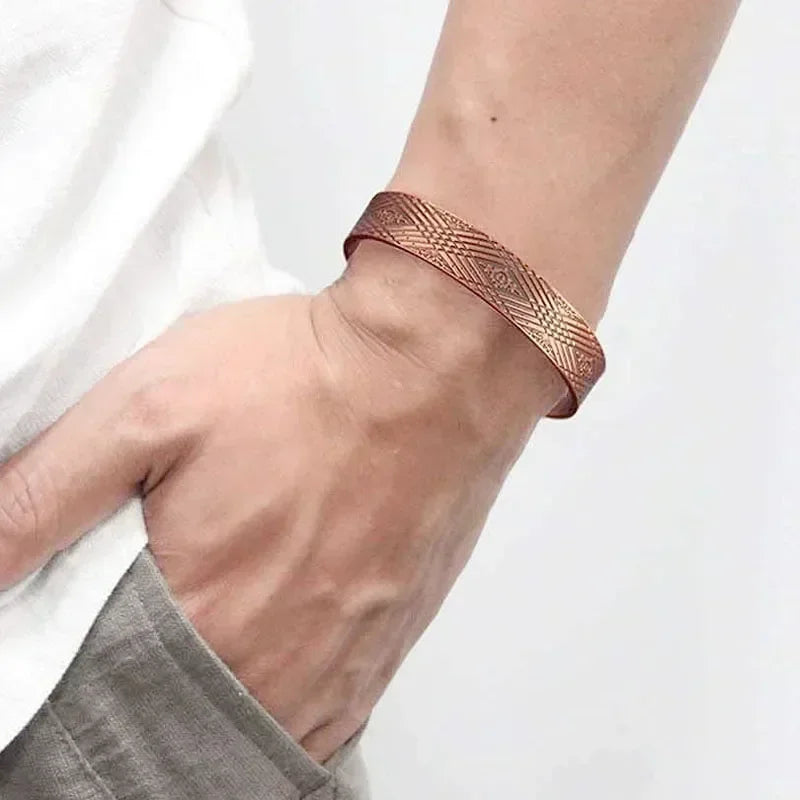 Pure Copper Magnetic Bracelet | Adjustable Therapy Bangle for Men & Women