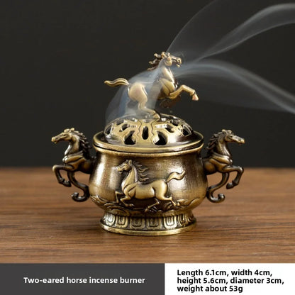 Elephant Lotus Incense Burner — Vintage Alloy Censer