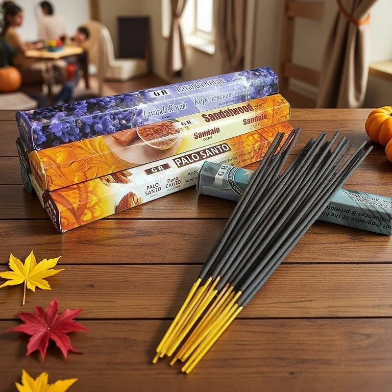 6 Sets of 120 Indian Incense Sticks Palo Santo Lavender Jasmine Meditation Fresh Air Scent Aroma Home Long-Lasting Fragrance - Your Ritual Hub 