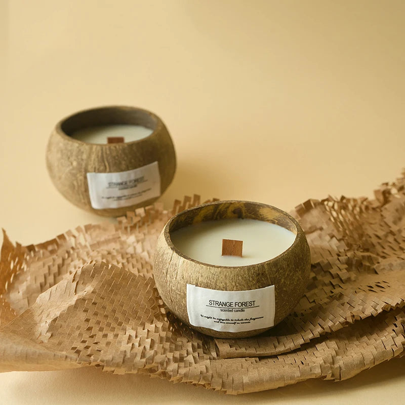 Coconut Shell Aromatherapy Candle Essential Oil Fragrance Premium Plant Wax - Your Ritual Hub 